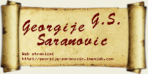 Georgije Šaranović vizit kartica
